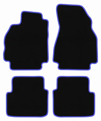 Image de Tapis de sol en moquette noir/bleu pour Renault Megane II 2002-2008 4 pièces