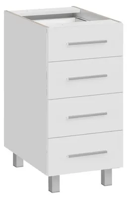 Image de Meuble bas de cuisine avec 4 tiroirs "Salma" - Blanc - L 40 x H 81 cm