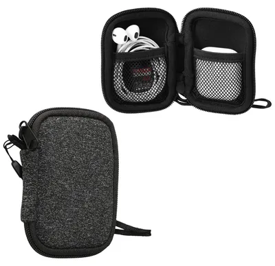 Produktbild von kwmobile In-Ear Kopfhörer Tasche aus Neopren - In Ear Kopfhörer Hülle mit Innentaschen für Zubehör - Kleine Aufbewahrungstasche für In Ear Headphones