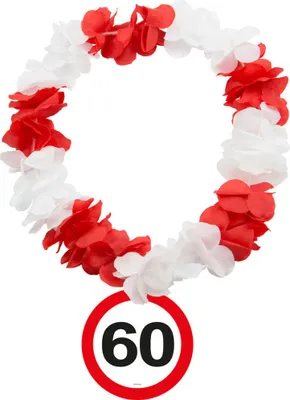 Produktbild von 60. Geburtstag Verkehrsschild Hawaiikette