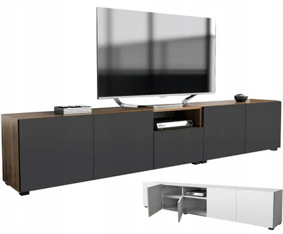 Zdjęcie produktu dla szafka rtv pod telewizor 250 250cm dąb wotan czarny mat stojąca lub wisząca