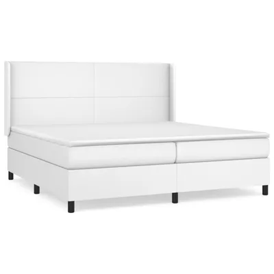 Produktbild von Boxspringbett mit Matratze Weiß 200x200 cm Kunstleder