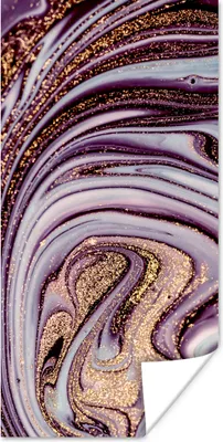 Produktbild von MuchoWow® Poster Marmor - Rosa - Gold - Glitzer - Marmoroptik - Luxus 75x150 cm - Dekoration für die Wände