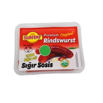 Produktbild von Suntat Premium Rindswurst 800g – Halal - 82 % Rindfleisch - Mild Würzig