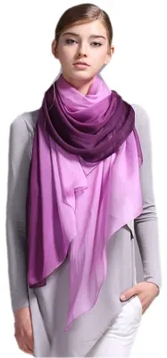 Image de Omgoods - Écharpe en soie avec effet batik dégradé
