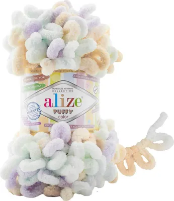 Produktbild von 100g Strickgarn ALIZE Puffy Color Fingerstrickgarn Schlaufenwolle Stricken ohne Nadel
