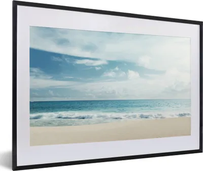 Produktbild von MuchoWow® MuchoWow® Gerahmtes Poster Strand - Meer - Sommer 60x40 cm - Poster mit zchwarzem Bilderrahmen - Schlafzimmer - Plakat in Rahmen - Drucken
