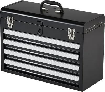 Zdjęcie produktu dla Skrzynka narzędziowa z 4 szufladami - Solidna skrzynka narzędziowa 520x218x361 mm - Poręczna skrzynka narzędziowa dla majsterkowiczów i profesjonalistów