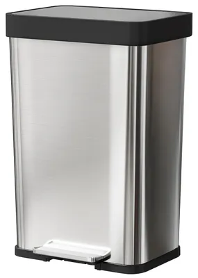 Obrázek produktu pro HOMCOM Kuchyňský odpadkový koš 60 l, šlapací s víkem se systémem Soft-Close, nerezová ocel, stříbrný