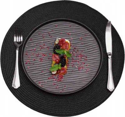 Produktbild von Runder Tischuntersetzer Für Teller Küchenmatte 38 Cm Schwarz Chef