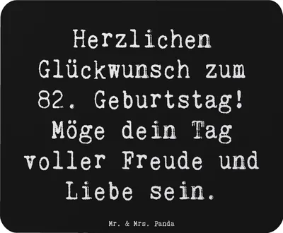 Produktbild von Mr. & Mrs. Panda Mouse Pad Spruch 82. Geburtstag - Schwarz - Geschenk, Happy Birthday, Feier, 82 Jahre, mauspad laptop, Meilenstein, pc, Alter, liebevoll, Mousepad