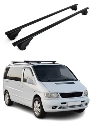 Image de Barres de toit Transversales pour Mercedes Vito W638 1996-2003 Acier Noir 2Pcs, Image générée par une IA