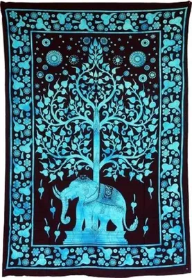Produktbild von Tagesdecke, Betttuch mit 1 Elefant und Baum, ca. 190 cm x 140 cm