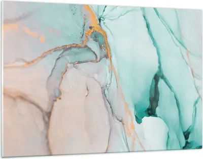 Produktbild von Bilder auf glas - Einteilig - Marmor Abstraktion Türkis - 120x80cm - Glasbilder - Wandbilder - Bilder - Wanddekoration aus Glas - Glas Bilder - Wandbild auf Glas - GAA120x80-4451