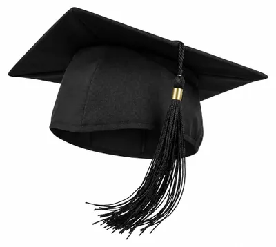 Mortarboard mit Quaste, 100 % Polyester, 22,5 cm, unisex, schwarz