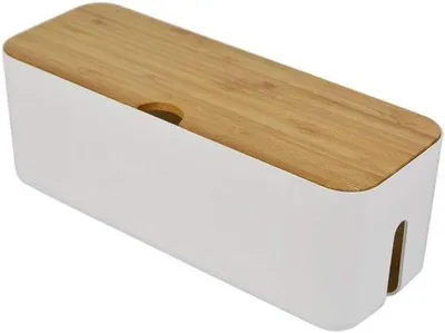 Produktbild von Famanu Kabelmanagementbox - Organizer für Steckdosen und Kabel, sicher für Haustiere (weiß)