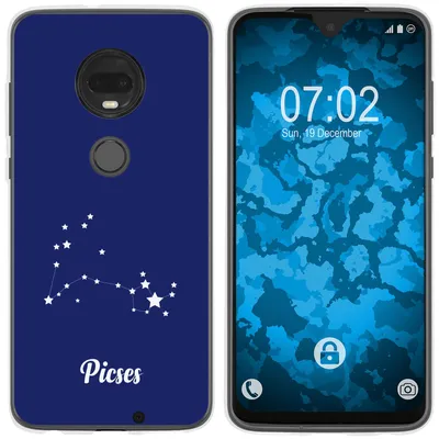 Produktbild von PhoneNatic Case kompatibel mit Motorola Moto G7 Silikon-Hülle SternzeichenPisces M1