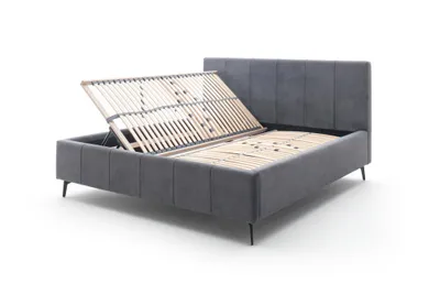 Produktbild von Doppelbett Lizzie 160x200cm mit Stauraum - anthrazit