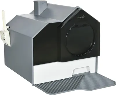 Produktbild von PawHut Katzentoilette Katzenklo mit Schaufel Filter für Katzen bis 5 kg Grau