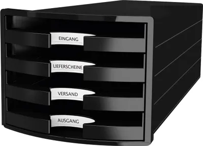 Obrázek produktu pro HAN 1013-13 Zásuvkový box IMPULS - A4/C4, 4 otevřené zásuvky, černý