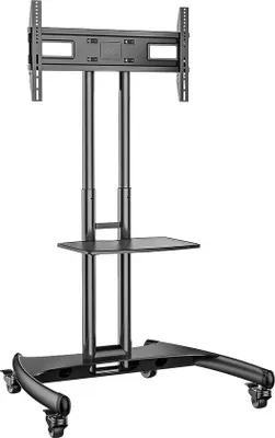 Obrázek produktu pro Stojan na televizi s kolečky pro LCD/LED/plazmové obrazovky do 455 kg, černý