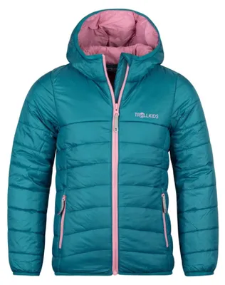 Produktbild von Trollkids Eikefjord Mädchen Blau/ Rosa Jacket Ultraleicht Faltbar (464-334)