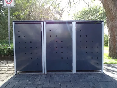 Produktbild von 3 Mülltonnenboxen Modell No.3 Anthrazitgrau für 120 Liter Mülltonnen