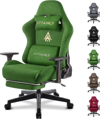 Obrázek produktu pro Herní židle, výškově nastavitelná, otočná o 360°, zelená