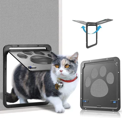 Produktbild von Haustierklappe, Fliegengitter Fliegengitterfür Fliegengittertür Abschließbar Haustiertür für Katzen/Hunde