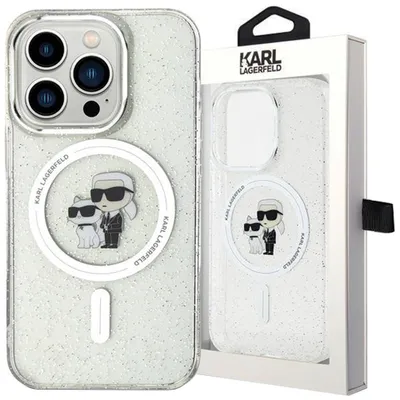 Produktbild von Karl Lagerfeld Karl&Choupette Glitter Magsafe Case Für Iphone 15 Pro - Przezroczyste