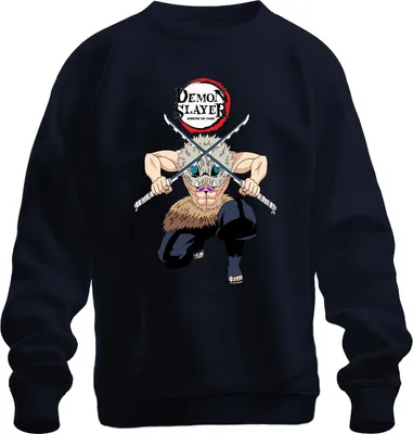 Produktbild von Demon Slayer Inosuke Kimetsu no Yaiba Ebermaske Anime Geschenk Uni Sweatshirt Pullover, Navy, S