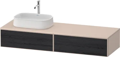 Immagine prodotto di Duravit Zencha Meuble sous-lavabo avec console, 1600x550mm, 2 tiroirs, 1 découpe à gauche, ZE4814, ZE4814L16830000, ZE4814L16830000