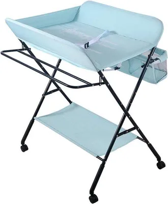 Productafbeelding van Opvouwbare luiertafel - Babyluierstation - Babyverzorging - In hoogte verstelbaar - 80 x 66 x 98 cm - Blauw