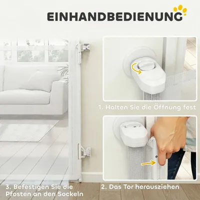 Obrázek produktu pro PawHut – výsuvná bezpečnostní zábrana na schody a dveře, 0–140 cm