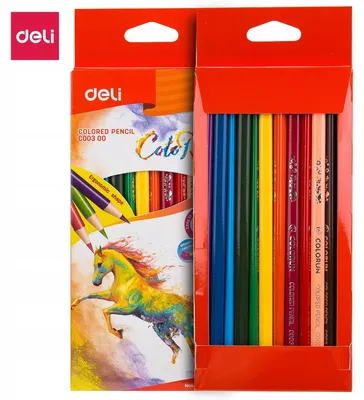Produktbild von Deli EC00300 Dreieckige Buntstifte Colorun 12 Farben