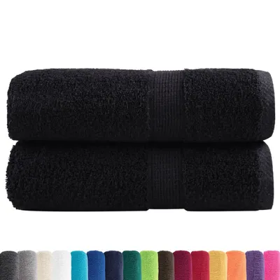 Zdjęcie produktu dla vidaXL Premium ręczniki dla gości SOLUND 2 szt. czarne 30x50 cm 600 g/m²