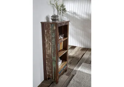 Produktbild von MASSIVMOEBEL24 Regal Altholz 60x35x130 mehrfarbig lackiert NATURE OF SPIRIT #25
