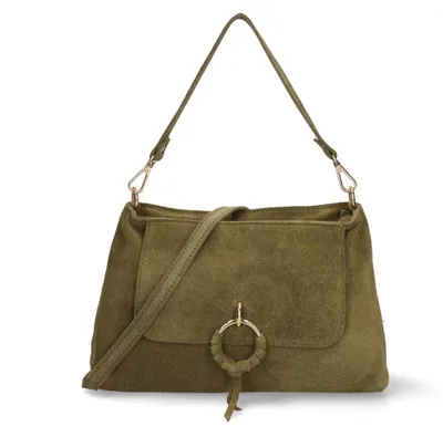 Obrázok produktu pre Dámska Kabelka Cez Plece z Brúsenej Kože Italy Zips na Zatváranie Testa di Moro UNICA 30x17x9 cm