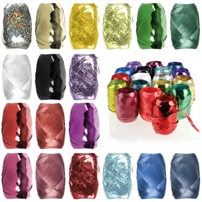 Produktbild von Wilhelm Sell® 18x Ringelband in bunten Farben - 20 m je Rolle Geschenkbänder