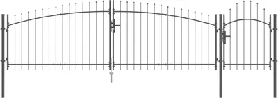 Immagine prodotto di vidaXL Cancello da giardino con serratura Woerden Grigio 150 x 500 cm Acciaio