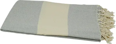 Produktbild von Hamamtuch Saunatuch Strandtuch "Zickzack" grau 90x180 cm