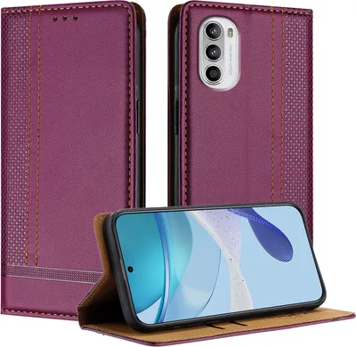 Obrázek produktu pro Pouzdro pro Motorola Moto G52 kožené flipové pouzdro s funkcí stojánku Fialová