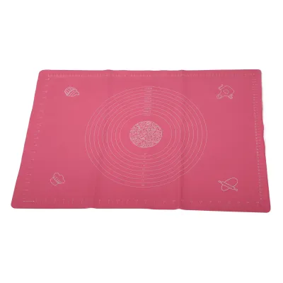 Obrázek produktu pro Silikonová podložka na vyválení těsta s nepřilnavým povrchem a stupnicí, kuchyňské příslušenství (růžová, 50 x 70 cm)
