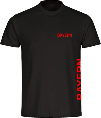 Produktbild von multifanshop Herren T-Shirt - Bayern - Brust & Seite, schwarz, Größe 3XL