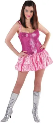 Produktbild von M213901-03-L-A pink-rosa Damen Pailletten Kleid Discokleid Gr.L