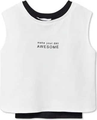 Produktbild von Mango Mädchen-T-Shirt weiß mit schwarzer Spitze 116