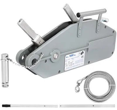 Handseilwinde 1,6 T, 25 m Stahlseil, für Anhänger, Boot, Bau