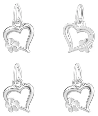 Immagine prodotto di Set di 4 ciondoli a forma di cuore in argento sterling 925 per gioielli