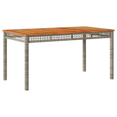 Produktbild von Gartentisch Grau 140x80x75 cm Poly Rattan Akazienholz
