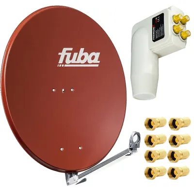 Produktbild von Fuba DAL 800 R Satellitenantenne 80cm Alu Rot PremiumX LNB Quad 8x F-Stecker